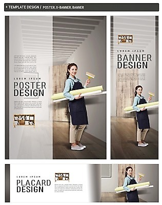 PSD 배너 배너템플릿 여자 가로배너 ZIP 포스터 세로배너 책장 한명 서기 웃음 들기 20대 성인 라이프 옆모습 인테리어 세트 앞치마 한국인 현수막 페인트붓 DIY 도배 템플릿 1 디자인 뷰포인트 가구 모션 표정 사람 동양인 청년 취미 생활 가로 세로 붓 파일형식