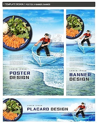 PSD 접시 배너 배너템플릿 노년 남자 가로배너 ZIP 포스터 세로배너 음식 바다 채소 성인 두명 세트 생선회 현수막 그물 어선 어부 고기잡이 템플릿 직업 식기 배_교통 어업 사람 가로 세로 회 파일형식