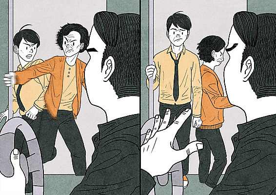 PSD 여자 남자 일러스트 버스 여러명 성인 짜증 예절 불만 카툰스타일 버스기사 복수 새치기 국내일러스트 감정 육상교통 다수 대중교통 사람 운전사 공공예절 파일형식