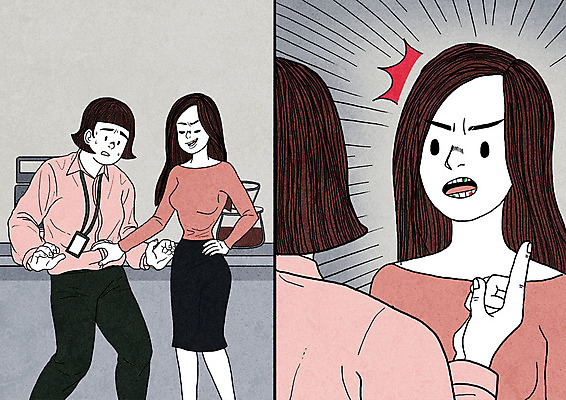 PSD 여자 일러스트 여러명 성인 예절 치아 뱃살 카툰스타일 지적 복수 비난 국내일러스트 다수 모션 사람 소화기관 파일형식