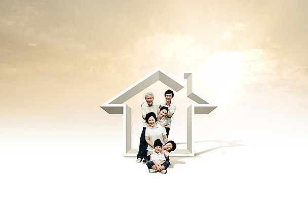 PSD 편집 편집이미지 여자 노년 남자 행복 어린이 가족 여러명 성인 한국인 집모양 이미지편집 모양 감정 다수 관계 사람 동양인 파일형식