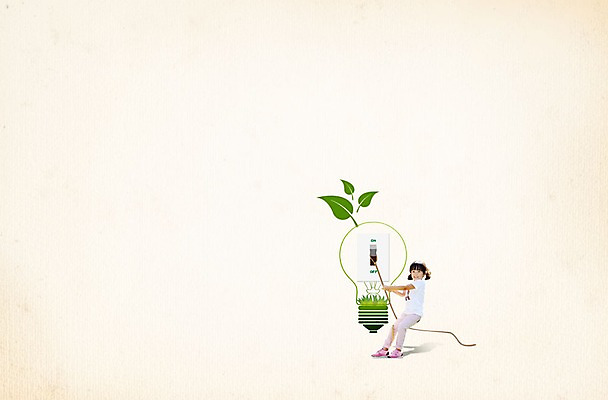 PSD 편집 편집이미지 여자 어린이 줄 한명 새싹 환경 한국인 당기기 에너지절약 스위치 전원스위치 이미지편집 식물 1 모션 사람 동양인 에너지 절약 파일형식