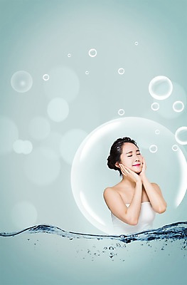 PSD 편집 편집이미지 여자 한명 20대 성인 물 뷰티 눈감음 한국인 물방울 의료성형뷰티 성인여자한명만 이미지편집 자연요소 1 모션 사람 동양인 청년 여자한명만 성인여자만 파일형식