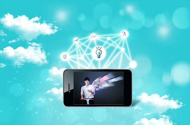 PSD 구름 편집 편집이미지 남자 비즈니스 한명 성인 스마트폰 한국인 네트워크 이미지편집 자연요소 1 사람 동양인 핸드폰 스마트기기 파일형식