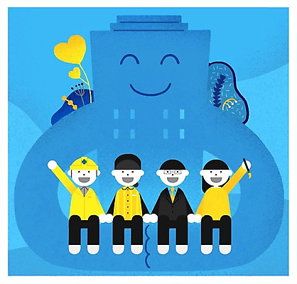 PSD 여자 남자 일러스트 회사 노동자 여러명 성인 헬멧 화합 노사화합 노사관계 노사협력 국내일러스트 직업 다수 비즈니스 사람 보호장비 파일형식