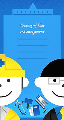 PSD 남자 일러스트 회사 노동자 성인 두명 책 연필 못 망치 헬멧 화합 톱 노사화합 노사관계 노사협력 국내일러스트 직업 비즈니스 학용품 사람 필기구 공구 보호장비 파일형식