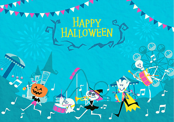 음표 일러스트 해골 사람없음 놀이공원 할로윈 악단 유령 놀이기구 북 마녀 트럼펫 대관람차 회전목마 마녀모자 마녀복장 롤러코스터 가랜드 드라큘라 잭오랜턴 국내일러스트 AI파일 모자_잡화 기호 음악 타악기 뼈 테마파크 금관악기 파티용품 이벤트의상 파일형식 벡터