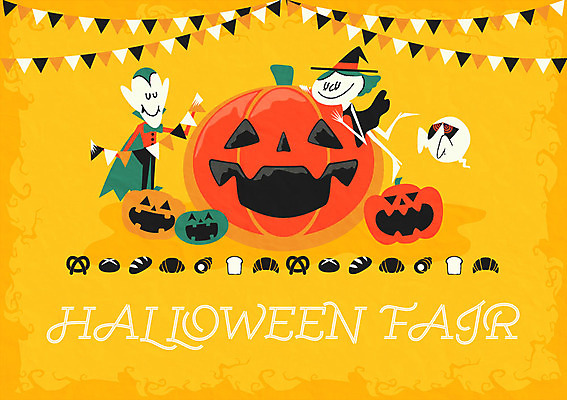 빵 일러스트 사람없음 할로윈 유령 마녀 마녀모자 마녀복장 가랜드 드라큘라 잭오랜턴 국내일러스트 AI파일 모자_잡화 음식 파티용품 이벤트의상 파일형식 벡터