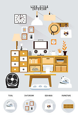 모자 화분 시계 가구 가방 일러스트 탁자 조명 사람없음 책 인테리어 세트 텔레비전 물뿌리개 머그컵 스탠드 선풍기 오브젝트 서랍장 다리미 생활공간 국내일러스트 AI파일 디자인 잡화 생활용품 컵 전자제품 가전제품 파일형식 벡터