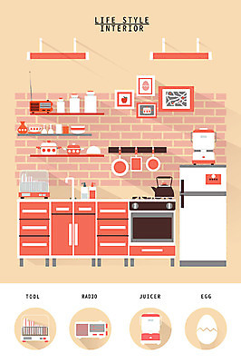 가구 액자 일러스트 주전자 주방용품 조명 선반 사람없음 인테리어 세트 주방 오브젝트 냉장고 생활공간 식기건조대 주방가구 국내일러스트 AI파일 디자인 생활용품 가전제품 건조대 파일형식 벡터