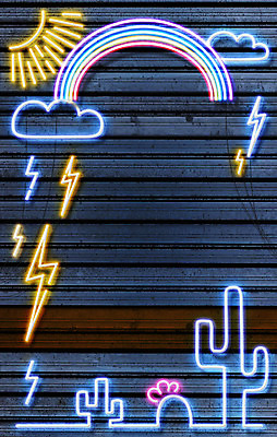 PSD 구름 ZIP 무지개 조명 선인장 프레임 사람없음 빛 반짝임 태양 사막 번개 네온 영상 프레임일러스트 시네마그래프 네온아트 국내일러스트 자연요소 식물 일러스트 모션 날씨 파일형식