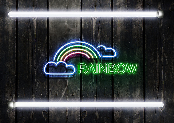 PSD 구름 ZIP 무지개 조명 프레임 사람없음 빛 반짝임 네온 영상 프레임일러스트 시네마그래프 LED 네온아트 국내일러스트 자연요소 일러스트 전구 모션 파일형식