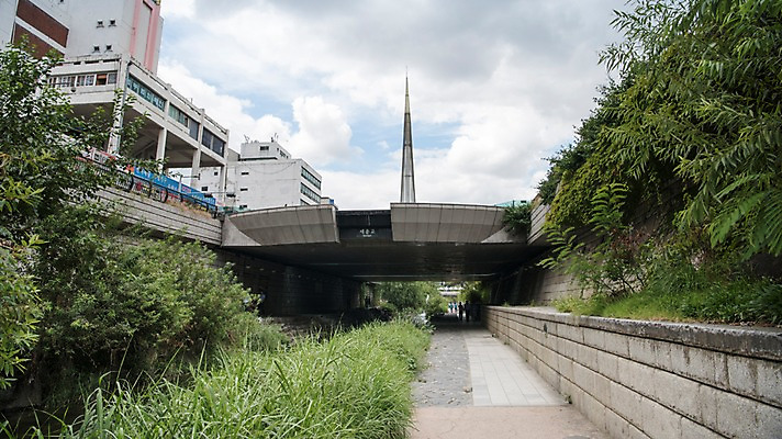 포토 JPG 주간 여유 휴식 서울 풍경 빌딩 사람없음 야외 도시풍경 산책 도시 풀잎 도심 청계천 청계교 21개교 국내포토 자연요소 감정 컨셉 잎 한국 건물 강 다리_건축물 풀_식물 랜드마크 파일형식
