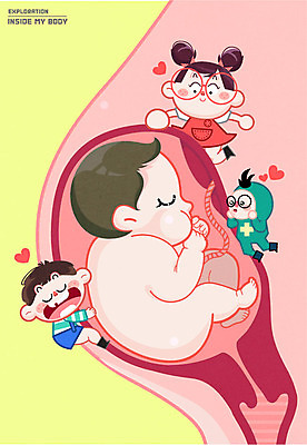 여자 남자 어린이 신체 일러스트 인체모형 여러명 임산부 임신 아기 태아 뱃속 탯줄 국내일러스트 AI파일 다수 사람 모형 파일형식 벡터