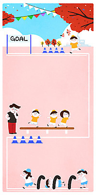 PSD 나무 여자 남자 초등학생 어린이 백그라운드 일러스트 프레임 여러명 성인 가을 체육복 체육대회 가랜드 운동회날 장애물넘기 칼라콘 국내일러스트 식물 학생 계절 다수 사람 운동복 안전장비 체육 파티용품 대회 넘기 파일형식