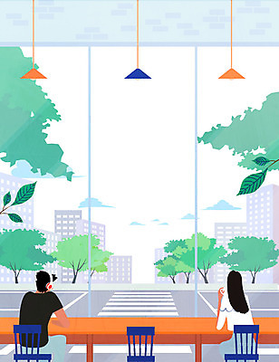 나무 계절 여자 남자 여행 의자 일러스트 휴식 빌딩 성인 두명 카페 횡단보도 창가 책상 국내일러스트 AI파일 식물 가구 컨셉 창문 사람 건물 상점 보행로 파일형식 벡터