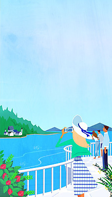 모자 계절 여자 남자 꽃 여행 일러스트 난간 자연 산 풍경 여러명 성인 강 안식처 국내일러스트 AI파일 식물 잡화 다수 휴식 사람 생태계 파일형식 벡터