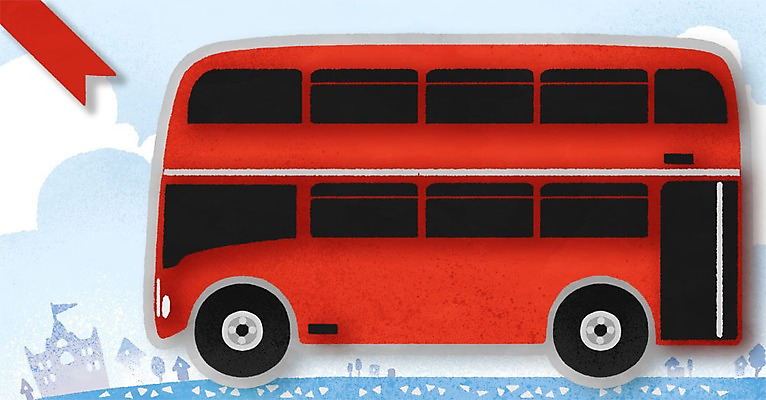 PSD 교통수단 일러스트 프레임 사람없음 공백 이층버스 프레임일러스트 카피스페이스 국내일러스트 교통 버스 파일형식