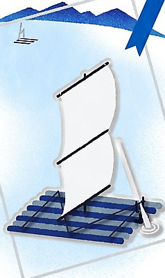 PSD 교통수단 일러스트 프레임 사람없음 공백 뗏목 프레임일러스트 카피스페이스 국내일러스트 교통 배_교통 파일형식