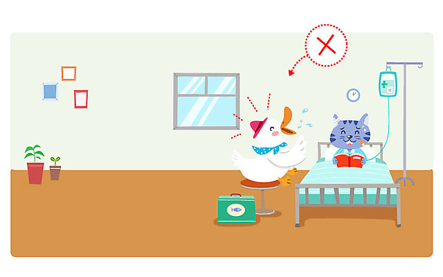 동물 일러스트 창문 오리 실내 병원 사람없음 책 고양이 예절 링거 수다 소음 병실 링거걸이 병문안 병원침대 국내일러스트 AI파일 포유류 의학 의료기기 조류 대화 내부 반려동물 소리 침대 파일형식 벡터
