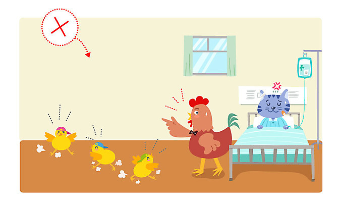 동물 일러스트 창문 실내 병원 병아리 사람없음 달리기 고양이 예절 닭 링거 소음 병실 링거걸이 병문안 병원침대 국내일러스트 AI파일 포유류 의학 의료기기 모션 조류 내부 반려동물 소리 침대 파일형식 벡터