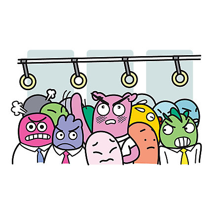 셔츠 일러스트 비즈니스 넥타이 손잡이 사람없음 비즈니스라이프 외계인 직장인 전철 가득함 몬스터 국내일러스트 AI파일 직업 라이프스타일 잡화 육상교통 상의 대중교통 미확인물체 파일형식 벡터