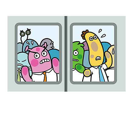 셔츠 일러스트 비즈니스 넥타이 사람없음 비즈니스라이프 외계인 직장인 전철 가득함 몬스터 국내일러스트 AI파일 직업 라이프스타일 잡화 육상교통 상의 대중교통 미확인물체 파일형식 벡터