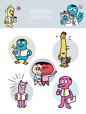 종이 스티커 셔츠 서류가방 일러스트 비즈니스 넥타이 사람없음 비즈니스라이프 세트 외계인 직장인 사원증 몬스터 국내일러스트 AI파일 직업 라이프스타일 잡화 상의 가방 미확인물체 파일형식 벡터