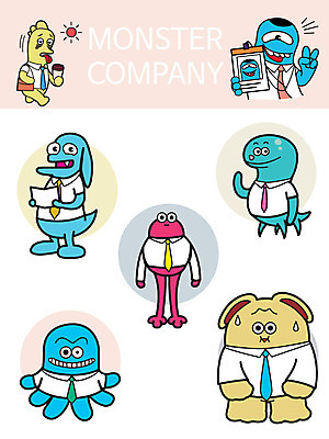 종이 스티커 셔츠 일러스트 비즈니스 넥타이 사람없음 비즈니스라이프 세트 외계인 직장인 사원증 몬스터 국내일러스트 AI파일 직업 라이프스타일 잡화 상의 미확인물체 파일형식 벡터