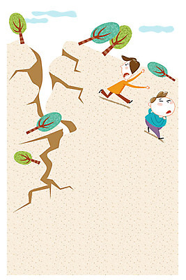 나무 남자 일러스트 성인 두명 균열 위험 땅 자연재해 사건 지진 프레임일러스트 국내일러스트 AI파일 식물 컨셉 모션 프레임 사람 재해 파일형식 벡터