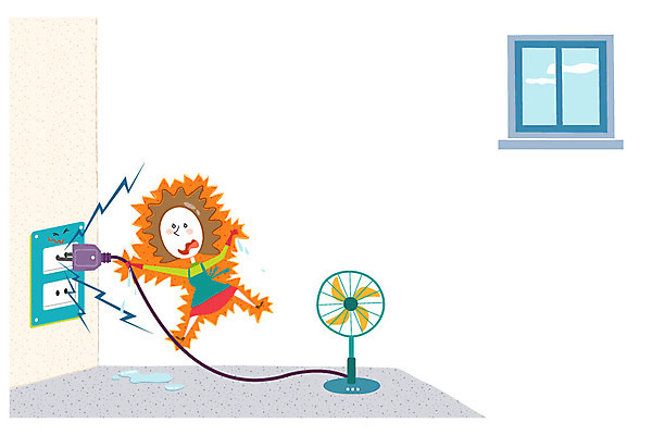 여자 일러스트 창문 실내 한명 성인 젖음 선풍기 콘센트 전기에너지 위험 사건 감전 프레임일러스트 국내일러스트 AI파일 1 컨셉 프레임 사람 내부 가전제품 에너지 파일형식 벡터