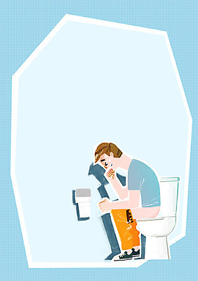 PSD 남자 일러스트 의학 프레임 건강 한명 성인 위생 변기 박테리아 두루마리화장지 만성변비 변비 프레임일러스트 국내일러스트 1 사람 화장지 파일형식