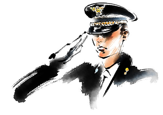 PSD 남자 일러스트 캘리그라피 한명 상반신 성인 경찰 경찰복 경례 성인남자한명만 국내일러스트 직업 1 유니폼 사람 인사 남자한명만 성인남자만 파일형식