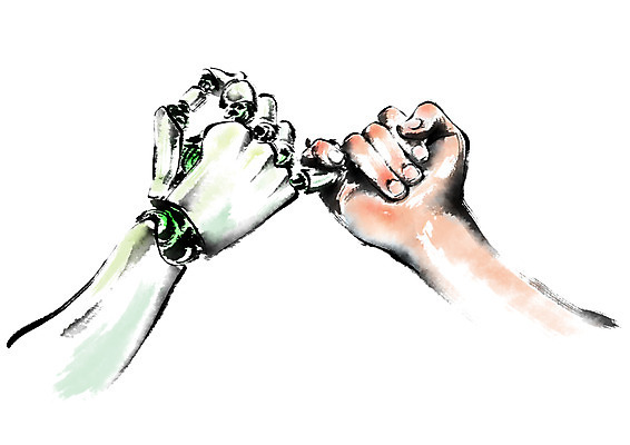 PSD 손 일러스트 캘리그라피 한명 신체부위 로봇 약속 로봇팔 4차산업 국내일러스트 1 산업 사람 파일형식