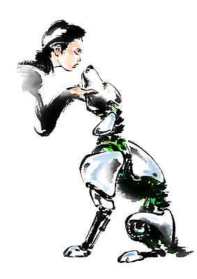 PSD 여자 일러스트 캘리그라피 한명 서기 상반신 성인 강아지 로봇 반려 성인여자한명만 4차산업 국내일러스트 1 산업 모션 사람 반려동물 개 여자한명만 성인여자만 파일형식