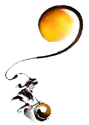 PSD 한국전통 남자 일러스트 캘리그라피 한명 상반신 성인 보름달 풍물놀이 장구 국내일러스트 1 전통 타악기 한국 국악기 국악 사람 달 파일형식