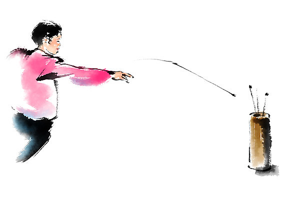 PSD 한국전통 남자 어린이 일러스트 캘리그라피 한명 상반신 전통놀이 던지기 투호놀이 소년한명만 국내일러스트 1 전통 모션 놀이 한국 사람 남자한명만 소년만 파일형식