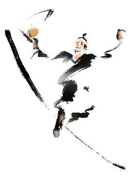 전신 PSD 한국전통 남자 일러스트 캘리그라피 한명 서기 들기 전통놀이 부채 외줄타기 남자한명만 국내일러스트 1 전통 모션 놀이 한국 사람 묘기 줄타기 남자만 파일형식