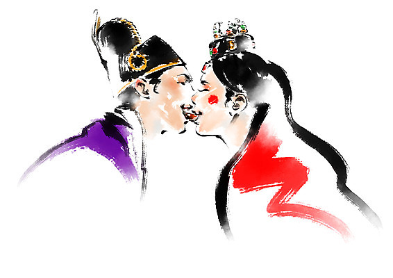 PSD 부부 여자 남자 행복 결혼 일러스트 캘리그라피 미소 상반신 성인 두명 다정 한복 폐백 성인만 국내일러스트 한국전통 커플 감정 컨셉 표정 사람 이벤트 전통의상 파일형식