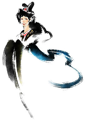 PSD 여자 일러스트 캘리그라피 한명 상반신 성인 중국 중국전통 성인여자한명만 국내일러스트 1 전통 아시아 사람 여자한명만 성인여자만 파일형식