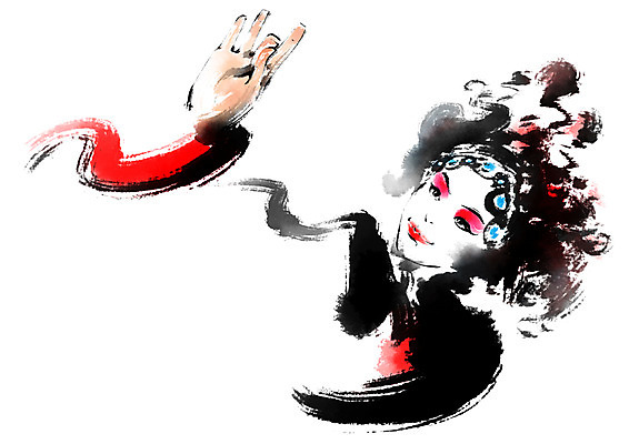 PSD 일러스트 캘리그라피 한명 상반신 성인 중국 중국전통 경극 국내일러스트 1 전통 아시아 사람 파일형식