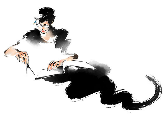 PSD 여자 일러스트 캘리그라피 한명 앉기 상반신 성인 건축가 컴파스 성인여자한명만 국내일러스트 직업 1 모션 문구용품 사람 여자한명만 성인여자만 파일형식