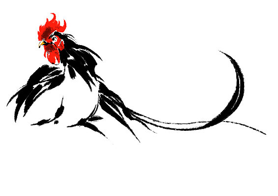 PSD 한마리 일러스트 캘리그라피 사람없음 수탉 국내일러스트 1 닭 수컷 파일형식