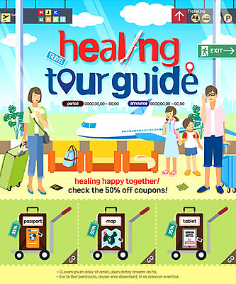 PSD 템플릿 여자 남자 어린이 여행 웹템플릿 지도 가족 휴식 비행기 이벤트페이지 이벤트 여러명 성인 캐리어 힐링 여권 이미지템플릿 다수 컨셉 관계 항공교통 대중교통 사람 여행가방 페이지 파일형식