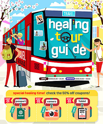 PSD 템플릿 여자 남자 여행 웹템플릿 배낭 휴식 이벤트페이지 이벤트 성인 세명 카메라 캐리어 힐링 여권 트램 이미지템플릿 교통수단 컨셉 가방 사람 전자제품 여행가방 페이지 파일형식