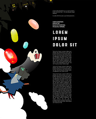 PSD 템플릿 편집 표지디자인 북디자인 출판디자인 내지 리플렛 2단접지 북커버 팜플렛 사람없음 할로윈 유령 마녀 젤리 이미지템플릿 디저트 파일형식