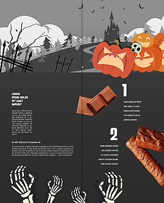 PSD 템플릿 편집 표지디자인 북디자인 출판디자인 내지 리플렛 2단접지 북커버 호박 해골 팜플렛 사람없음 초콜릿 할로윈 성 박쥐 잭오랜턴 이미지템플릿 건축물 채소 포유류 디저트 뼈 파일형식