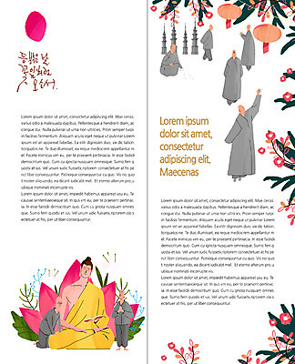 PSD 템플릿 편집 표지디자인 북디자인 출판디자인 남자 내지 리플렛 불교 2단접지 북커버 연꽃 팜플렛 여러명 성인 석탑 승려 부처 연등 이미지템플릿 꽃 종교 다수 사람 탑 등불 성직자 불교용품 파일형식