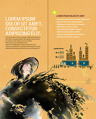 PSD 템플릿 편집 표지디자인 북디자인 출판디자인 남자 내지 리플렛 2단접지 북커버 한명 팜플렛 상반신 성인 농사 트럭 수확 벼 농부 밀짚모자 이미지템플릿 직업 모자_잡화 1 농업 자동차 곡류 사람 파일형식