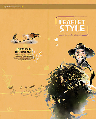 PSD 템플릿 편집 표지디자인 북디자인 출판디자인 표지 남자 리플렛 2단접지 북커버 팜플렛 상반신 성인 두명 농사 수확 벼 소 농부 밀짚모자 이미지템플릿 직업 모자_잡화 농업 포유류 곡류 사람 파일형식